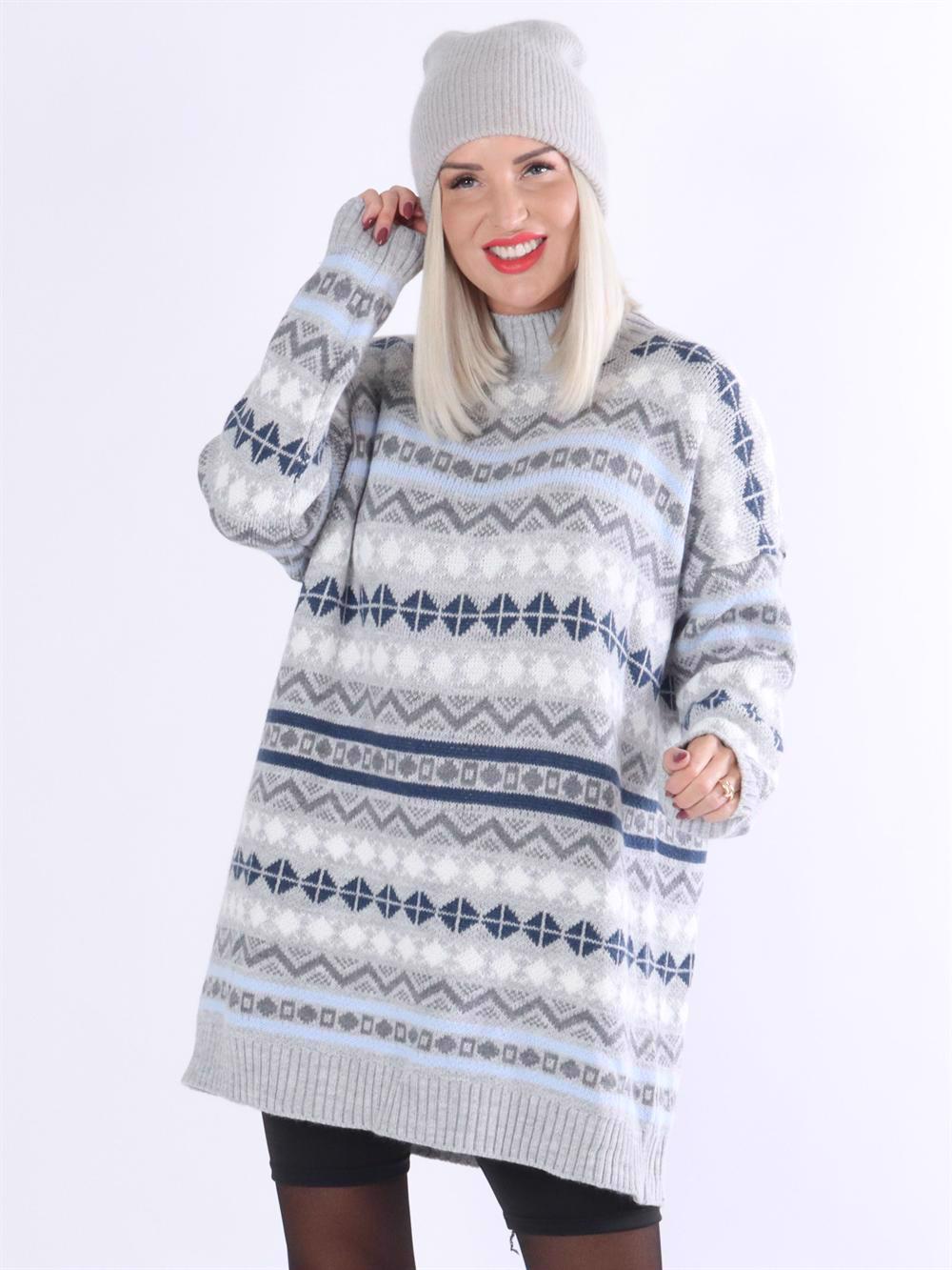 Lia - Mönstrad stickad klänning